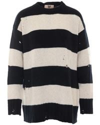 Aniye By - Lilith Distressed Striped Sweater - Lyst