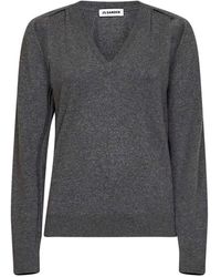 Jil Sander - Basalt Cashmere Sweater With Cut-Outs - Lyst