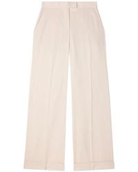 Paul Smith - Ivory Linen-Wool Wide-Leg Trousers - Lyst