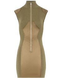 Jean Paul Gaultier - Ribbed Front-Zip Mini Dress - Lyst
