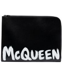 Alexander McQueen - Pochette à logo Graffiti imprimé - Lyst