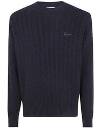 KENZO - Cable-Knit Embroidered-Logo Sweater - Lyst