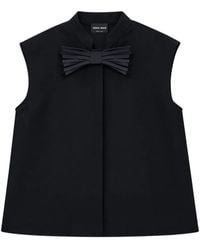 Giorgio Armani - Bow-Detail Sleeveless Blouse - Lyst
