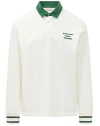 Drole de Monsieur - Slogan-Print Long-Sleeved Polo Shirt - Lyst