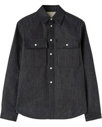 Jil Sander - Camisa Vaquera Con Cuello Italiano - Lyst