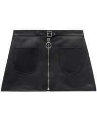 Courreges - Zip-Up Leather Miniskirt - Lyst