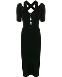 Versace Jeans Geribbelde Jurk - Zwart