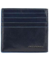Piquadro - Embossed-Logo Leather Cardholder - Lyst
