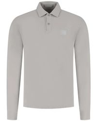 Stone Island - Ghost Logo-Patch Long-Sleeve Polo Shirt - Lyst
