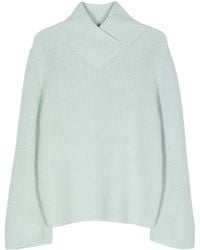 forte_forte - Crossover-Neck Chunky-Knit Jumper - Lyst