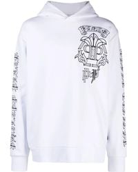 Philipp Plein - Skull-Print Logo-Embroidered Hoodie - Lyst