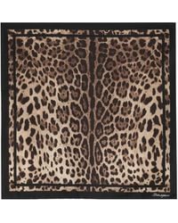 Dolce & Gabbana - Dolce & Gabbana Animal Print Twill Scarf - Lyst