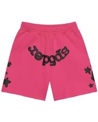 Sp5der - Logo-Print Raw-Edge Shorts - Lyst