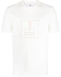 Brunello Cucinelli - Graphic-print Cotton T-shirt - Lyst