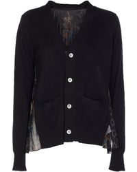 Sacai - Floral-Print Pleated Cardigan - Lyst