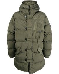 Stone Island - Compass-patch Hooded Down Jacket - Lyst