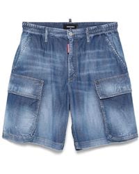 DSquared² - Denim Cargo Shorts - Lyst