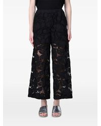 MEIMEIJ - Lace-Embroidered Palazzo Pants - Lyst