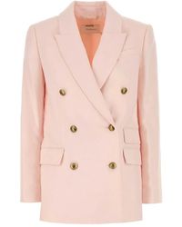 Zimmermann - Crush Double-Breasted Linen Blazer - Lyst