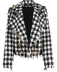 Balmain - Frayed Tweed Jacket - Lyst
