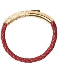 Burberry - Check Leather Bracelet - Lyst