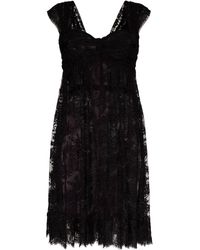 Dolce & Gabbana Semi-transparentes Spitzenkleid - Schwarz