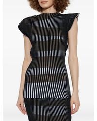 Issey Miyake - Striped Pleated Top - Lyst