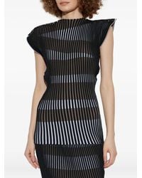 Issey Miyake - Striped Pleated Top - Lyst