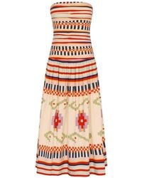 Carolina K - Malla Striped-Print Midi Dress - Lyst