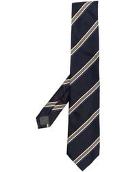 Brunello Cucinelli - Gestreifte Krawatte aus Satin - Lyst