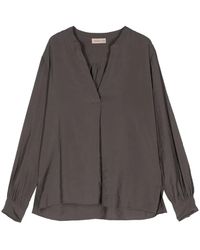 Blanca Vita - Band-Collar Long-Sleeves Blouse - Lyst