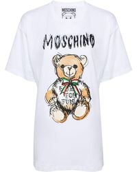 Moschino - Teddy Bear-Print Cotton T-Shirt - Lyst