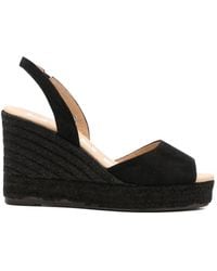 Manebí - Suede Jute-Sole Heeled Sandals - Lyst