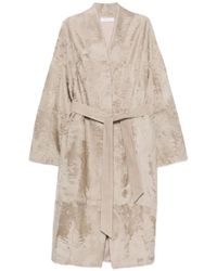 Liska - Buttoned Belted Coat - Lyst