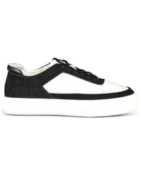 Calvin Klein - Baskets En Cuir Et Daim À Plateforme Et Empiècements - Lyst