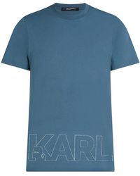 KARL LAGERFELD - Metallic Logo-Print T-Shirt - Lyst