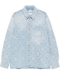 CASABLANCA - Monogram-Embellished Denim Shirt - Lyst