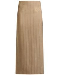 Etro - Wool Jacquard Midi Skirt With Striped Pattern - Lyst