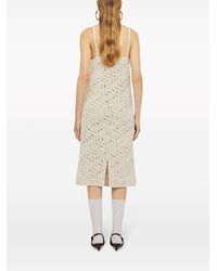 Jil Sander - Embroidered Cotton Midi Dress - Lyst