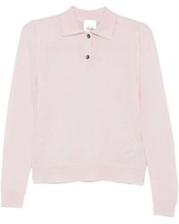 Allude - Button-Up Knitted Polo Top - Lyst
