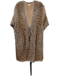 P.A.R.O.S.H. - Jack Met Cape En Afwerking Van Bont - Lyst