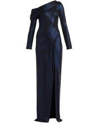 Tadashi Shoji - One-Shoulder Slit Maxi Dress - Lyst