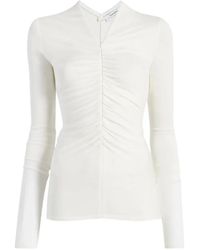 Another Tomorrow - V-Neck Blouse - Lyst