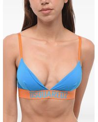 DSquared² - Logo-Print Triangle Bra - Lyst