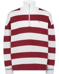 Gcds - Gestreiftes Sweatshirt Mit Kurzem Reißverschluss - Lyst