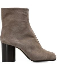 Maison Margiela - Suede Heeled Ankle Boots With 'Tabi' Cut-Out - Lyst