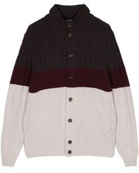 Cruciani - Colour-block Cable-knit Cardigan - Lyst