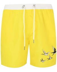 Exit Society - Bird-Print Drawstring Swim Shorts - Lyst