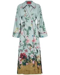 La DoubleJ - Midnight Floral Midi Dress - Lyst