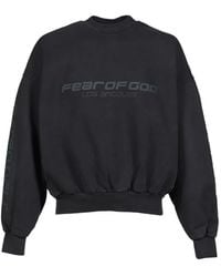 Essentials - Logo-Print Cropped Sweater - Lyst